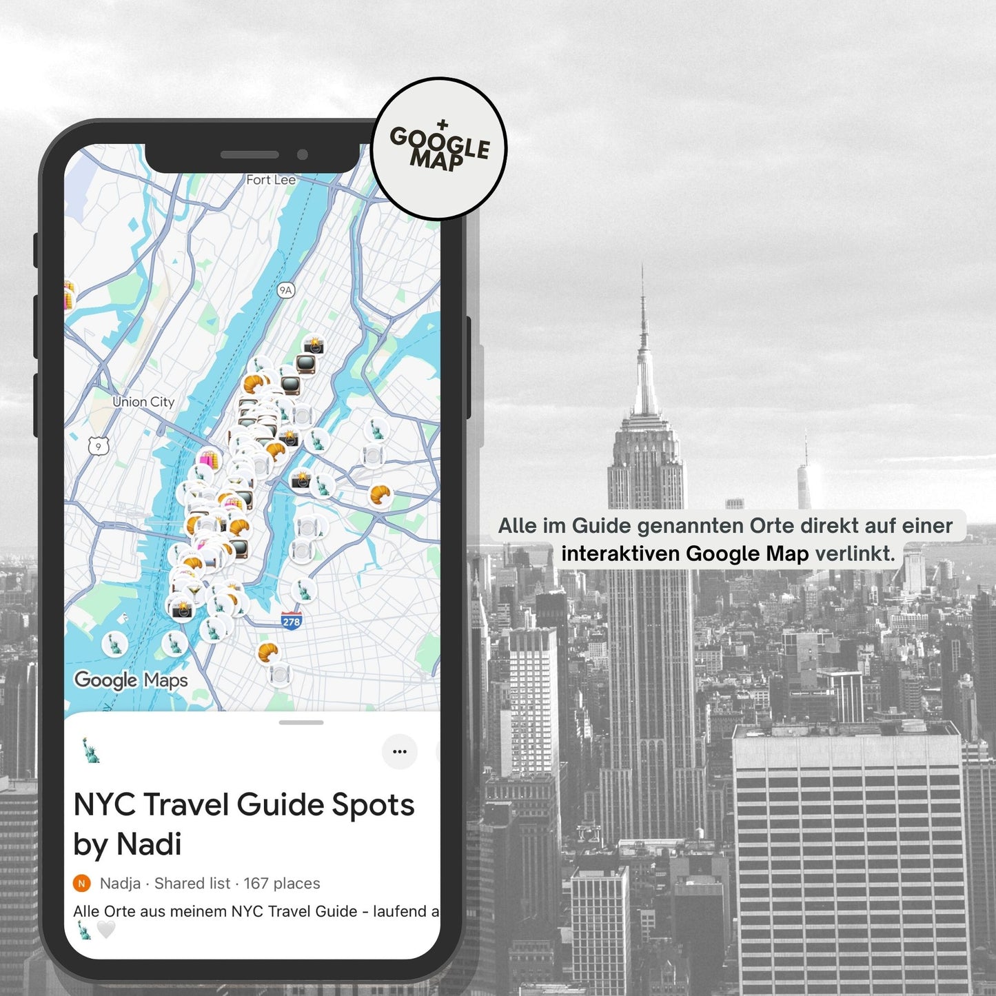 New York Travel Guide (PDF + Google Map) - 120+ Seiten mit Insider Tips & Lieblingsorten