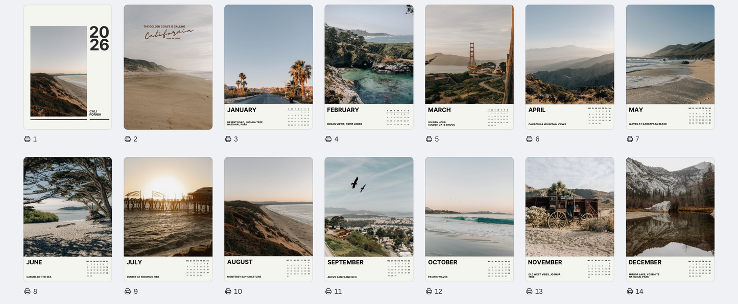A4 Kalender Trio 2026 - NYC, California & USA im Set