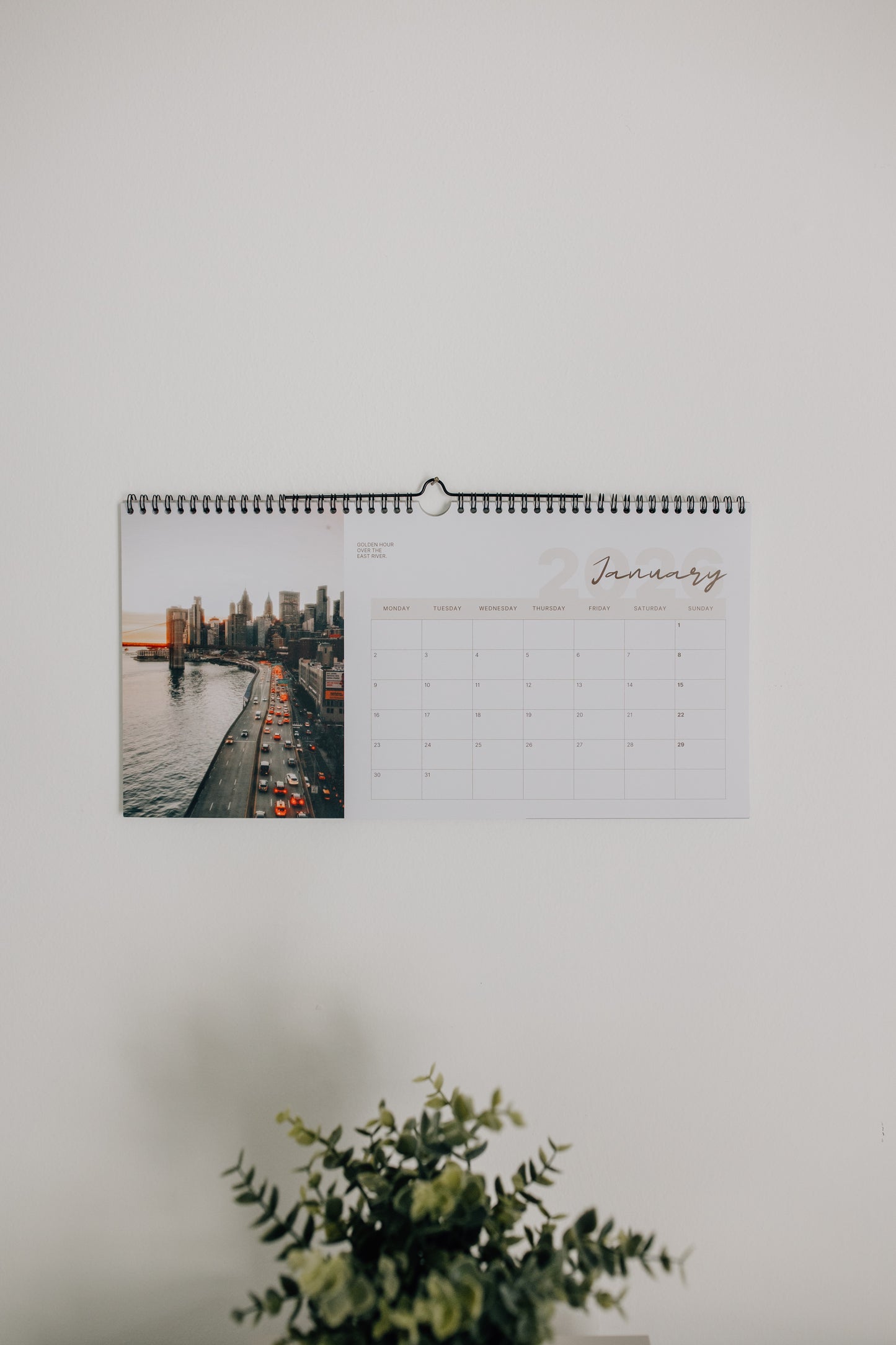 NYC Wandkalender 2026 - zum Eintragen und Planen