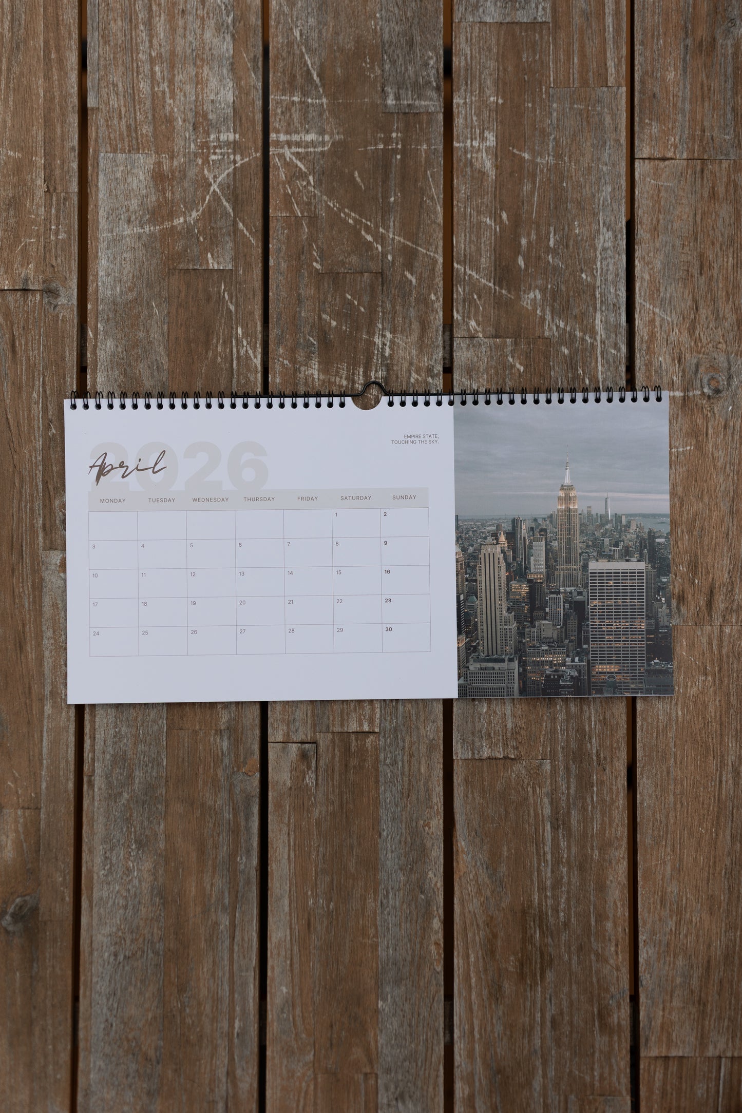 NYC Wandkalender 2026 - zum Eintragen und Planen