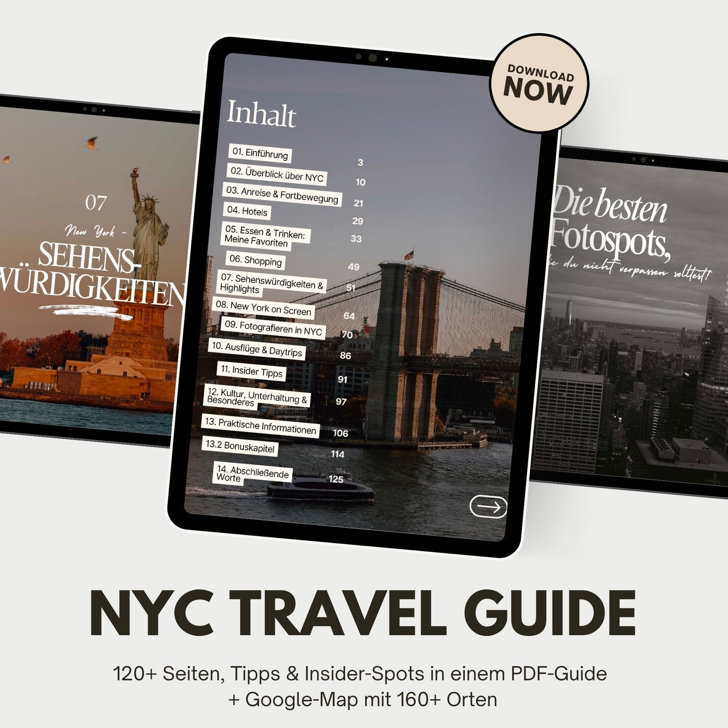 New York Travel Guide (PDF + Google Map) - 120+ Seiten mit Insider Tips & Lieblingsorten